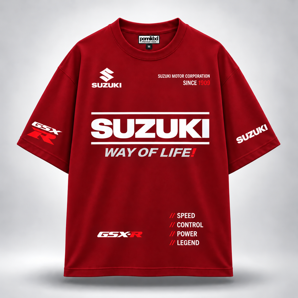 ST2 Suzuki GSX-R Oversized Tees- Maroon