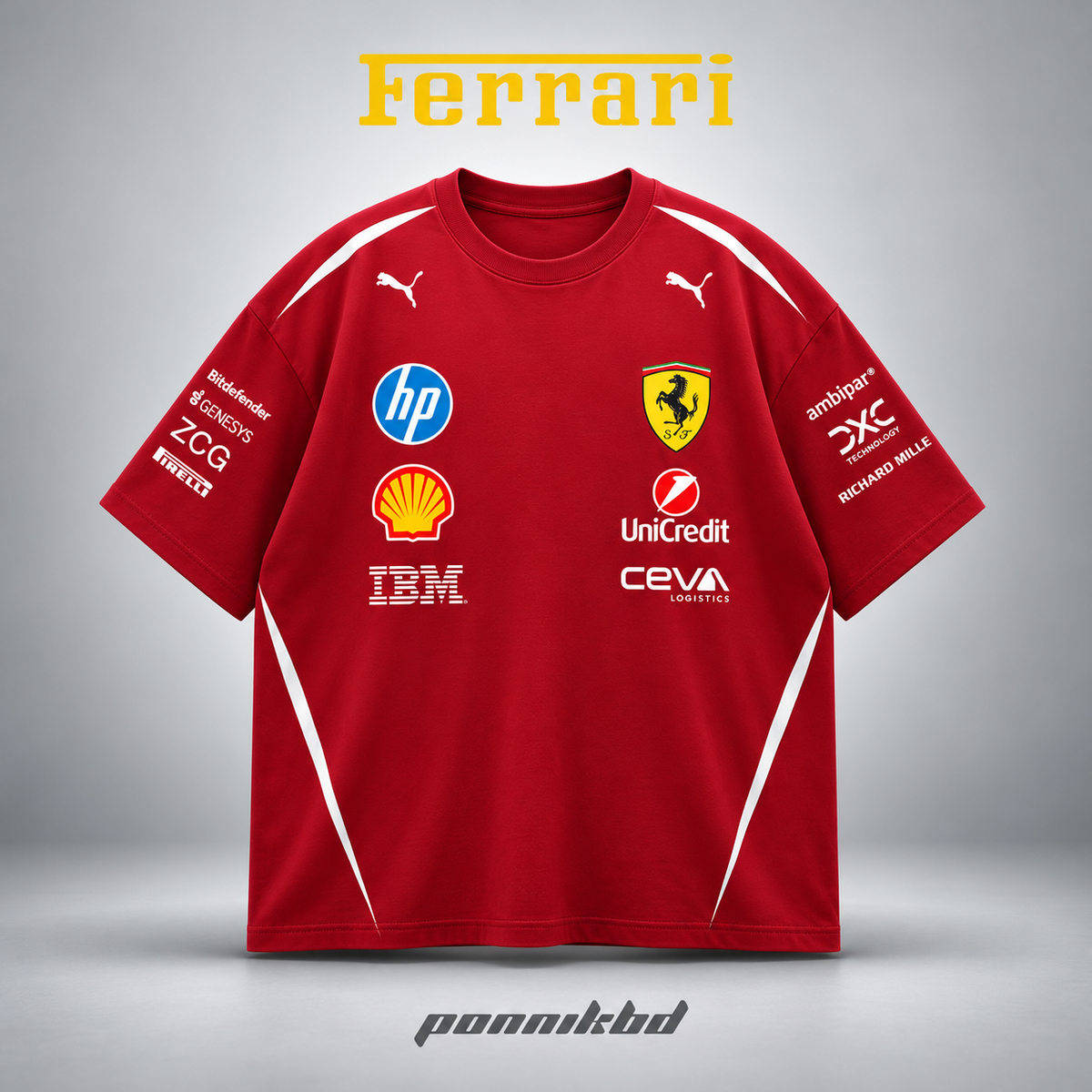 44 Scuderia Ferrari drop t-shirt maroon