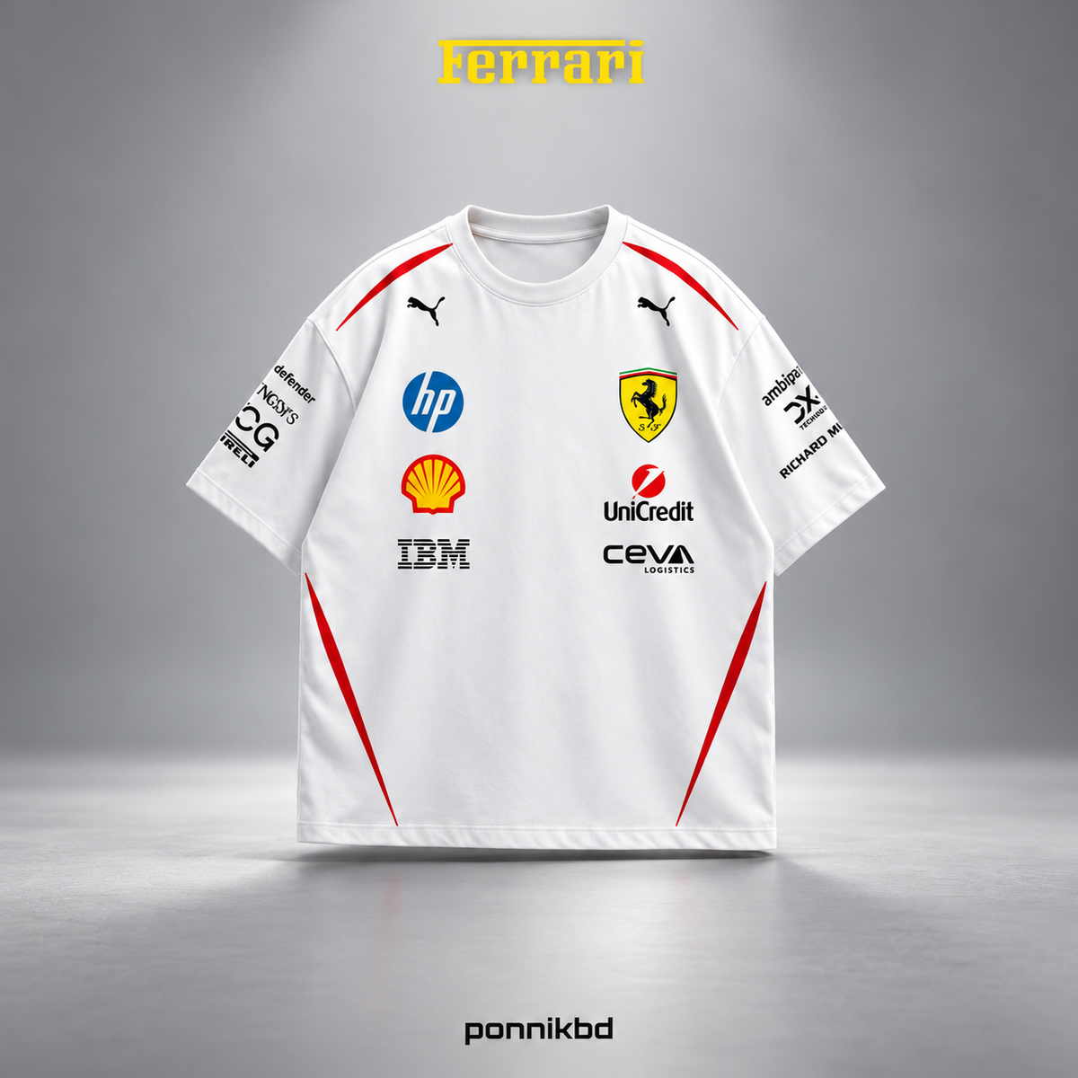 16 Scuderia Ferrari drop t-shirt white