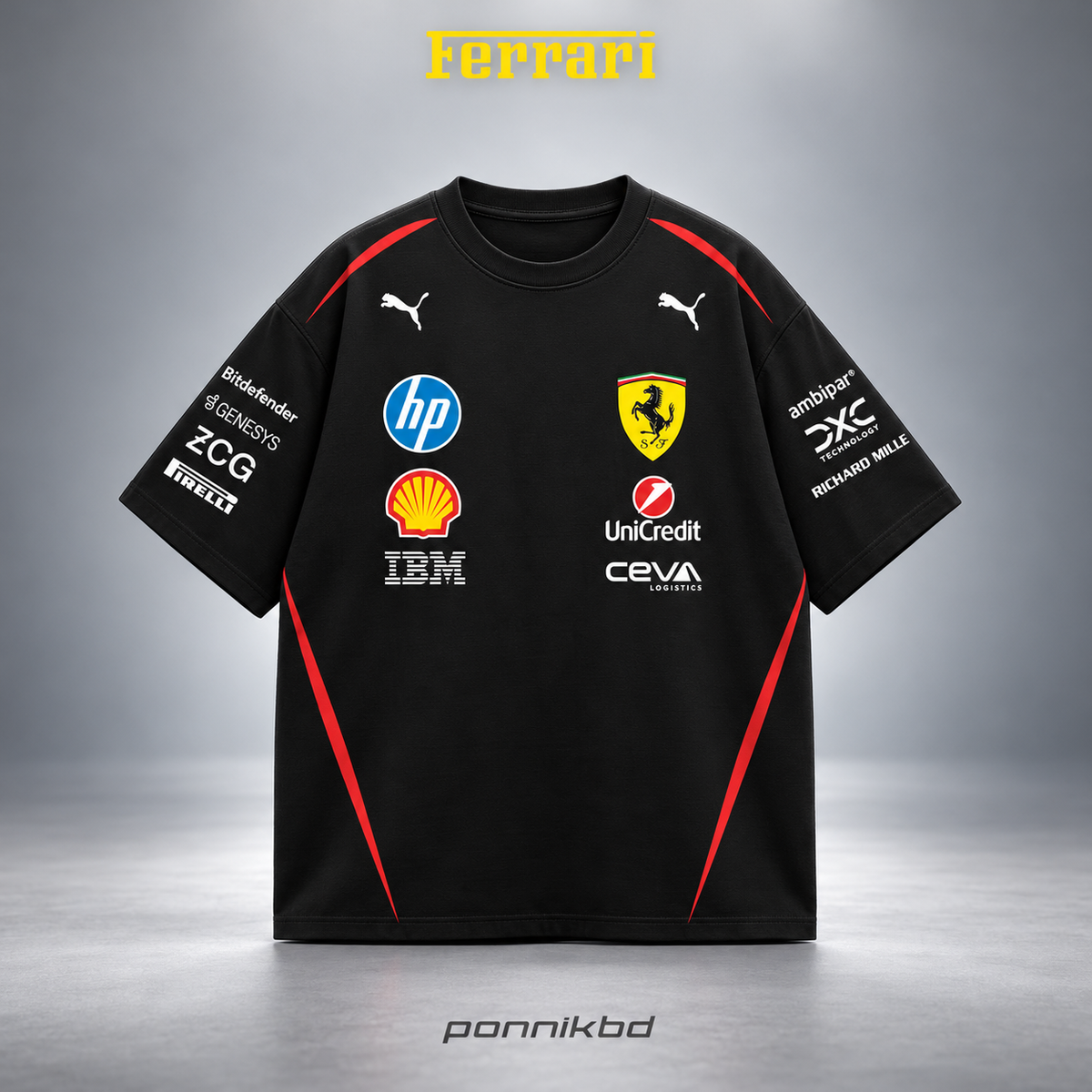 16 Scuderia Ferrari drop t-shirt black