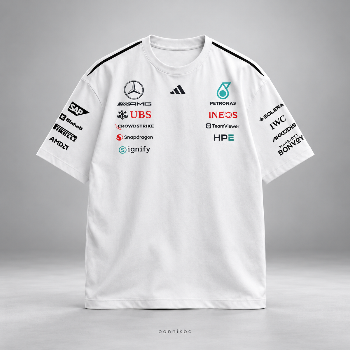 Petronas Mercedes oversized tshirt white