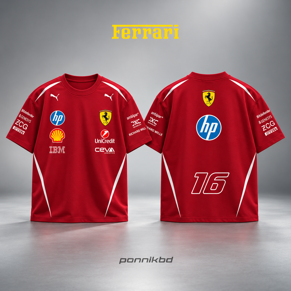 16 Scuderia Ferrari drop t-shirt maroon