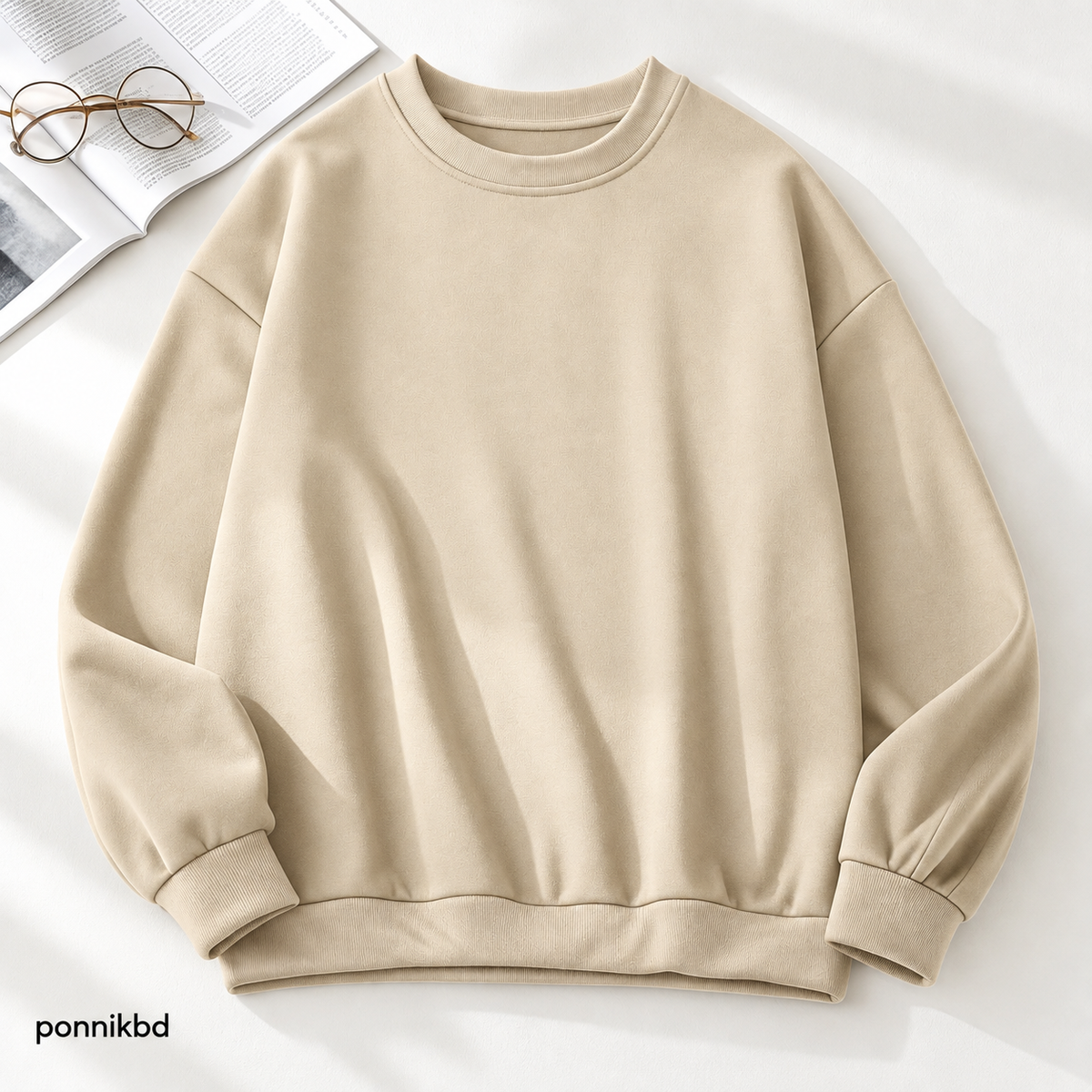 Regular Solid sweatshirt cream