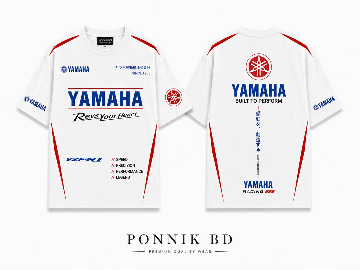 Yamaha R-1 Oversized Tees – White