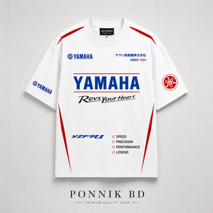 Yamaha R-1 Oversized Tees – White