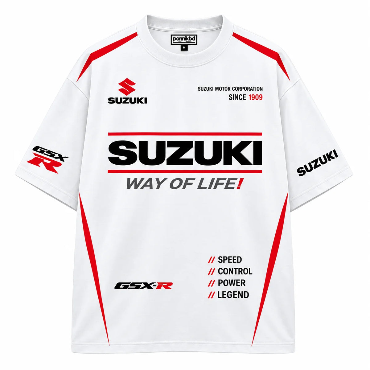 Suzuki GSX-R Oversized Tees – White