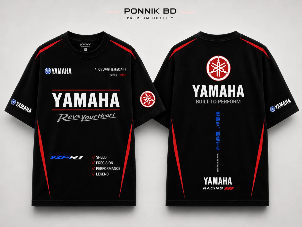 Yamaha R-1 Oversized Tees –black