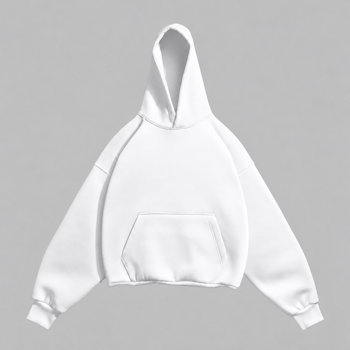 Solid drop shoulder oversized hoodie