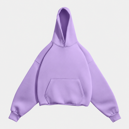 Solid drop shoulder oversized hoodie
