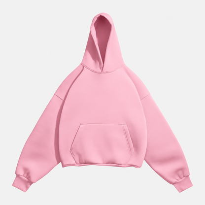 Solid drop shoulder oversized hoodie