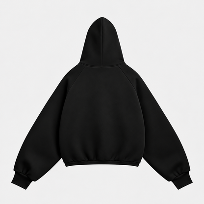 Solid drop shoulder oversized hoodie