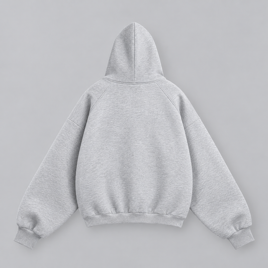 Light gray solid Oversized hoodie