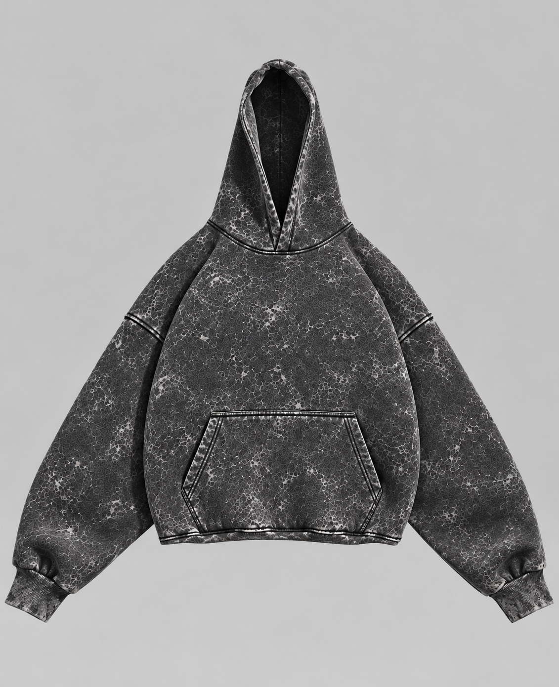 Acide wash Solid drop shoulder oversized hoodie