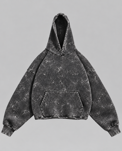 Acide wash Solid drop shoulder oversized hoodie