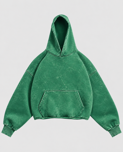 Acide wash Solid drop shoulder oversized hoodie