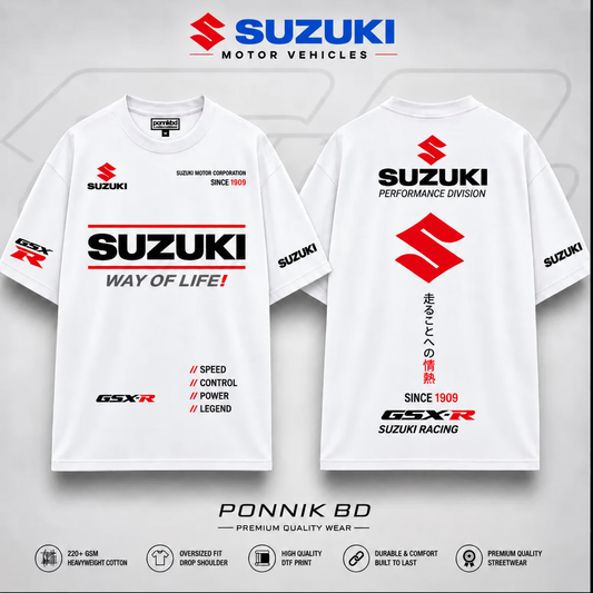 ST2 Suzuki GSX-R Oversized Tees- White