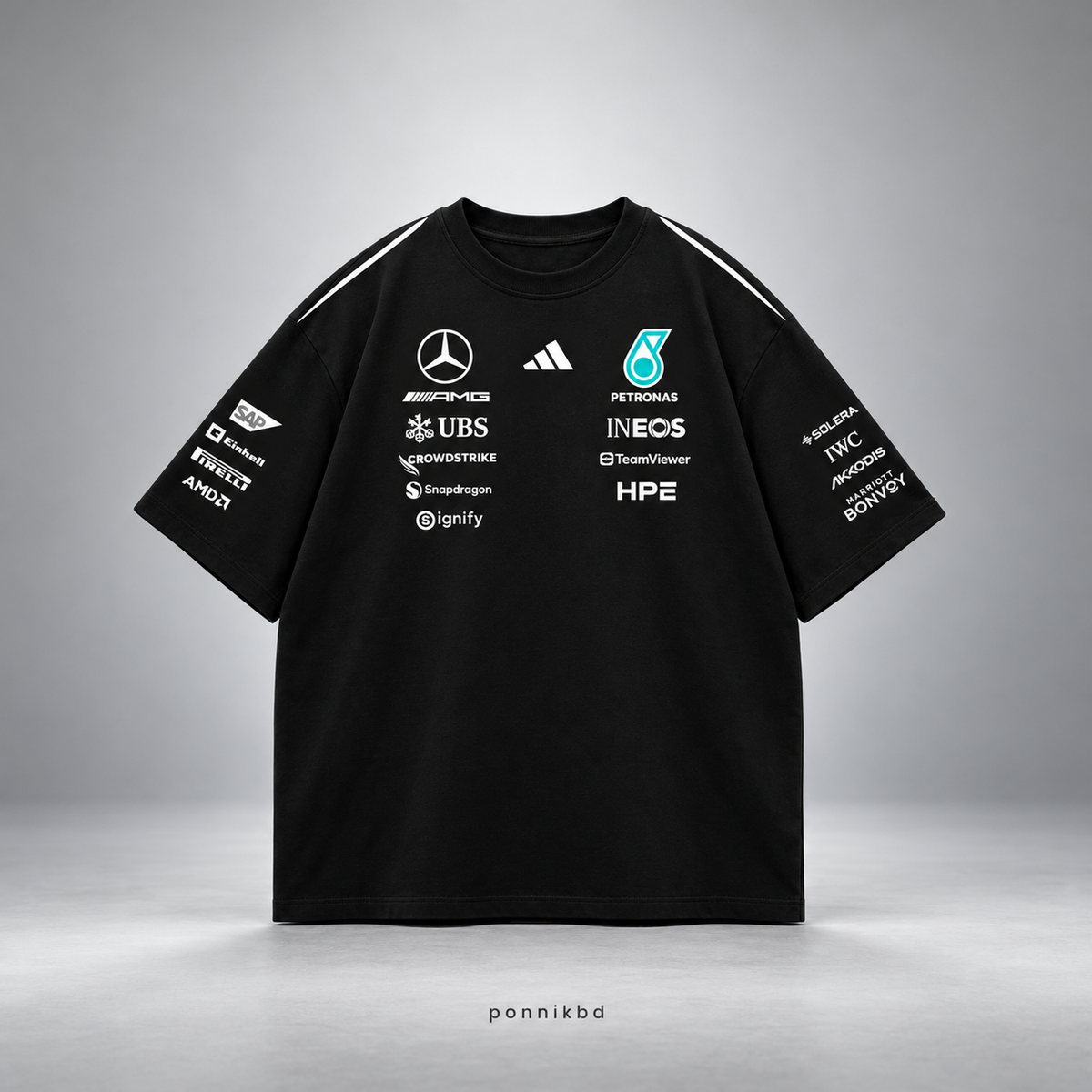 Petronas Mercedes oversized tshirt black