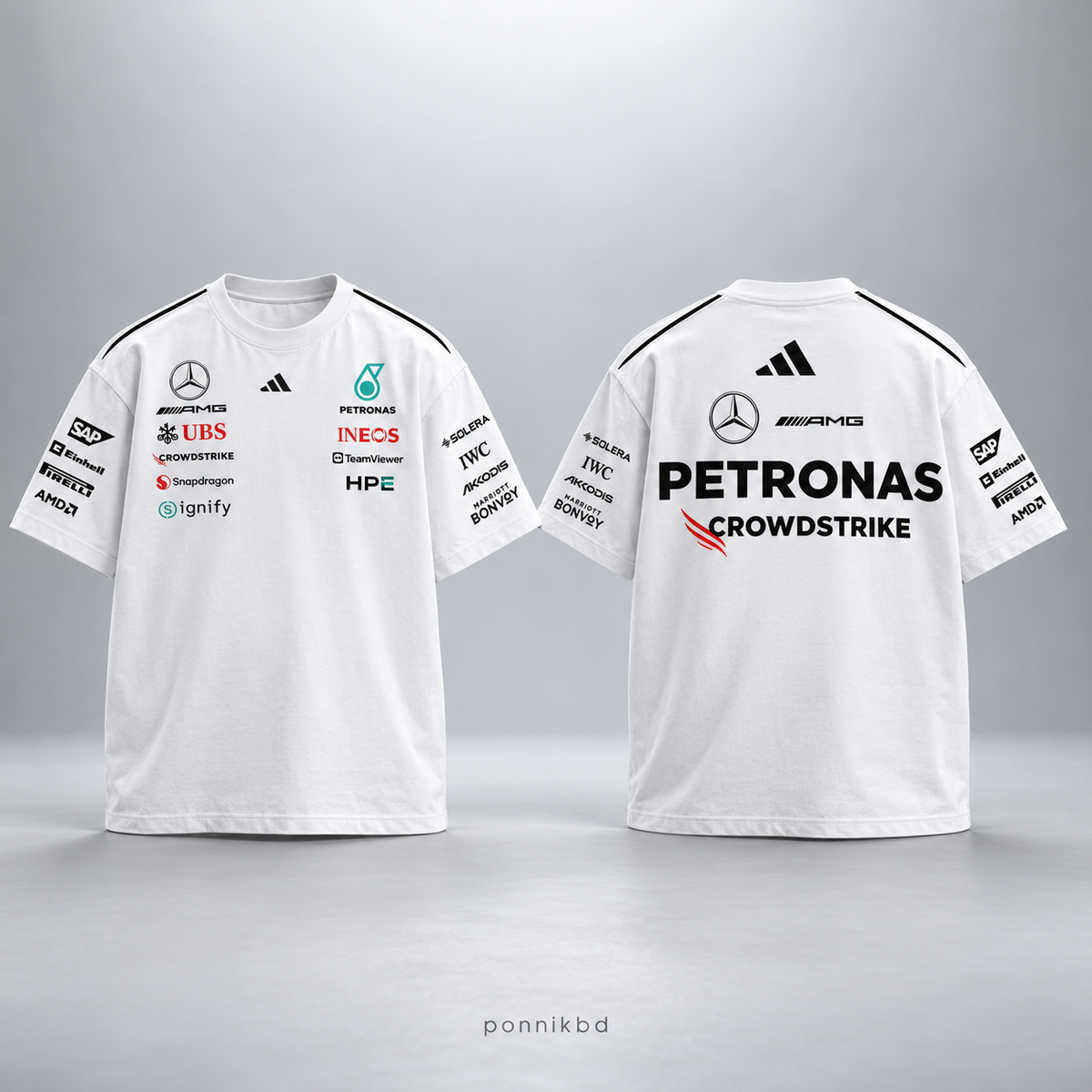Petronas Mercedes oversized tshirt white