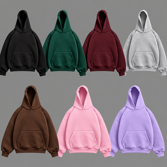 Solid drop shoulder oversized hoodie